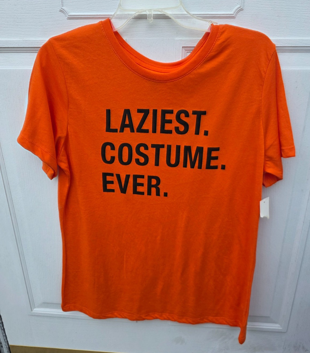 New Halloween - Laziest Costume Ever T-Shirt Size -Large 12/14
